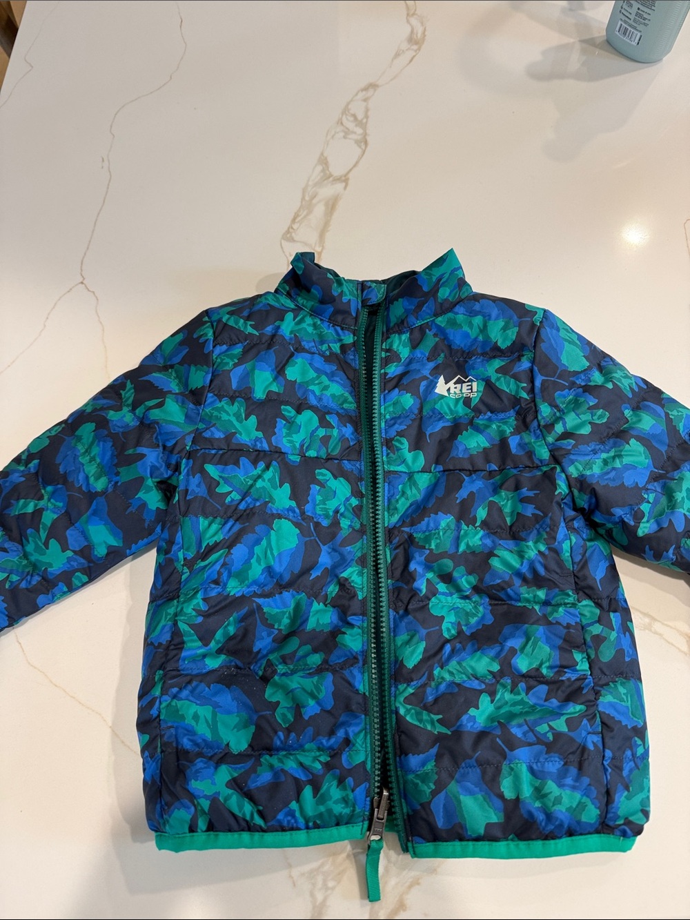 REI Kids Blue & Teal Camo-Print Puffer Jacket
